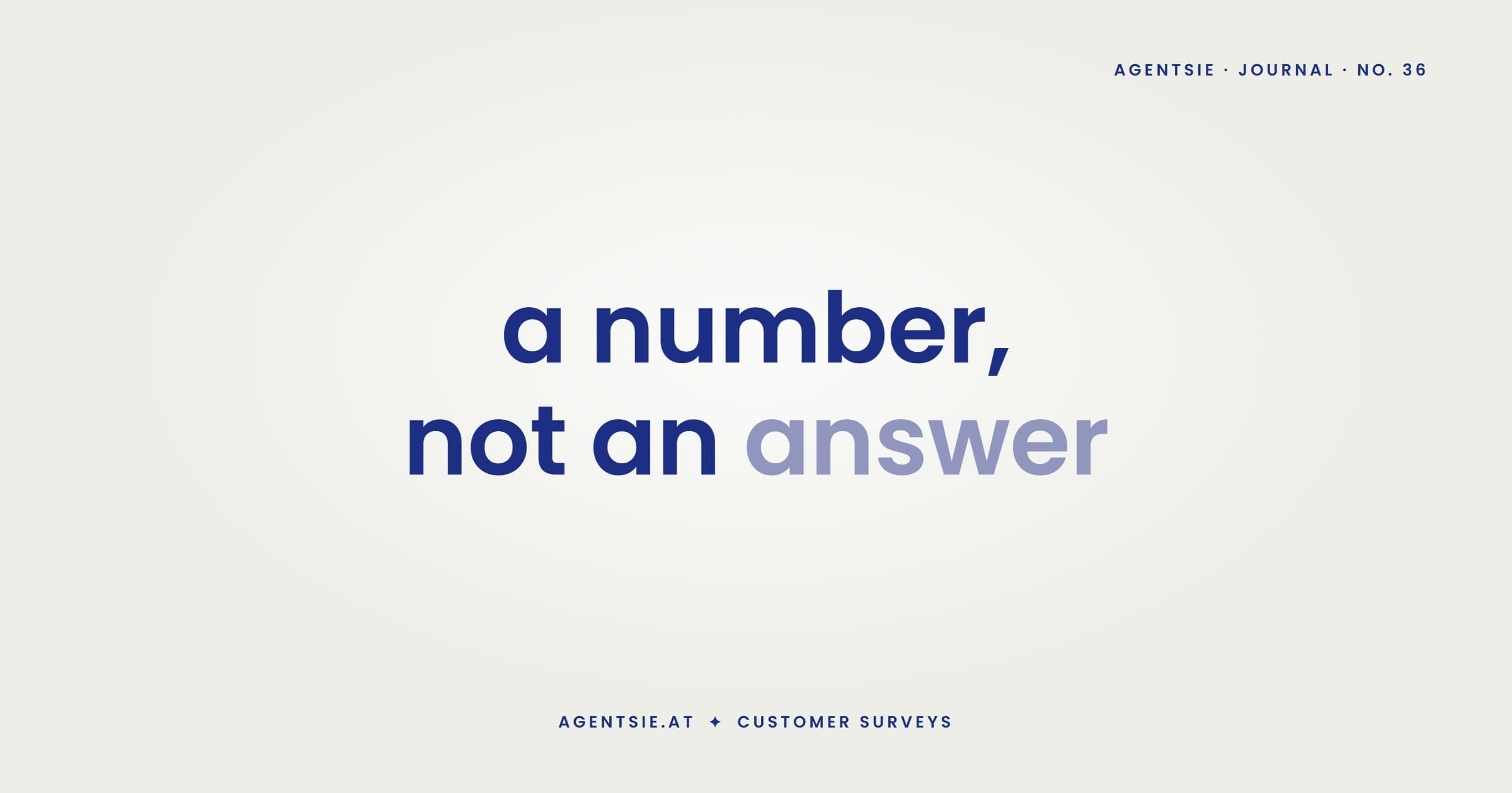 Cover: Customer surveys that earn their keep: a number is not yet a finding