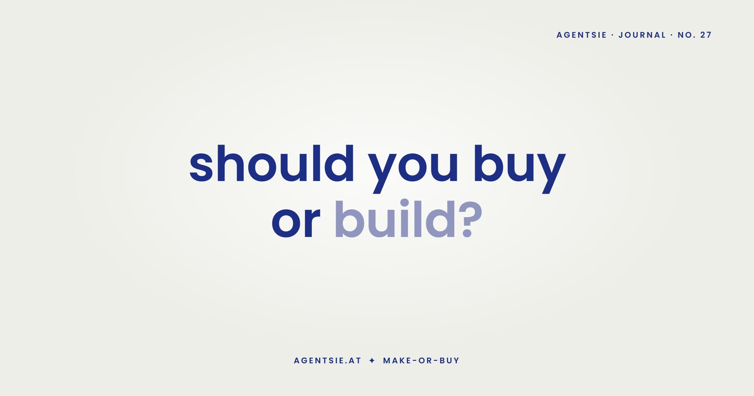 Cover: Make or buy for AI projects: when purchasing beats building