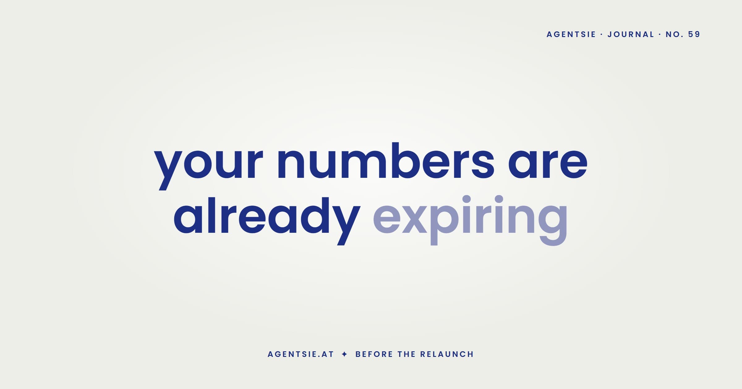 Cover: Measure before the relaunch: those four numbers have an expiry date