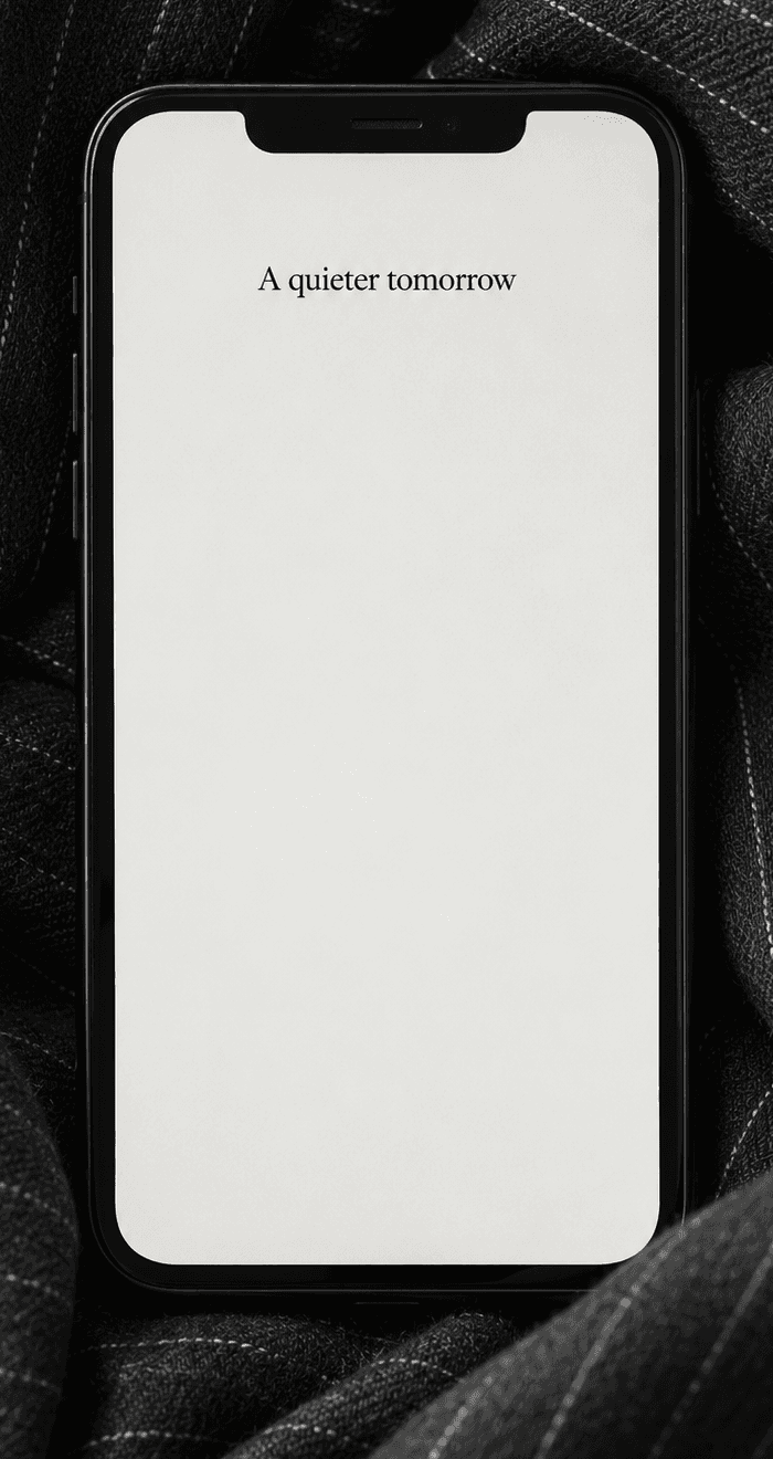 Telefon auf einem Nadelstreifen-Sakko, am Bildschirm läuft Control