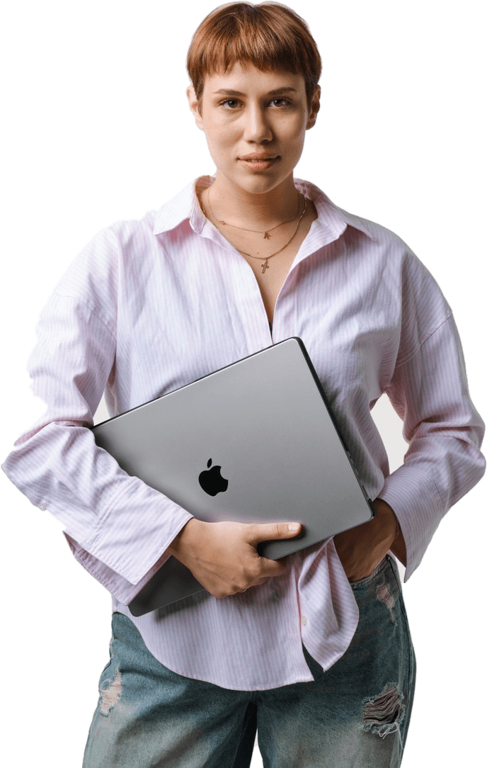Kristina Carnogursky mit Laptop