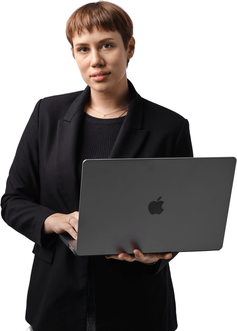 Kristina Carnogursky mit Laptop