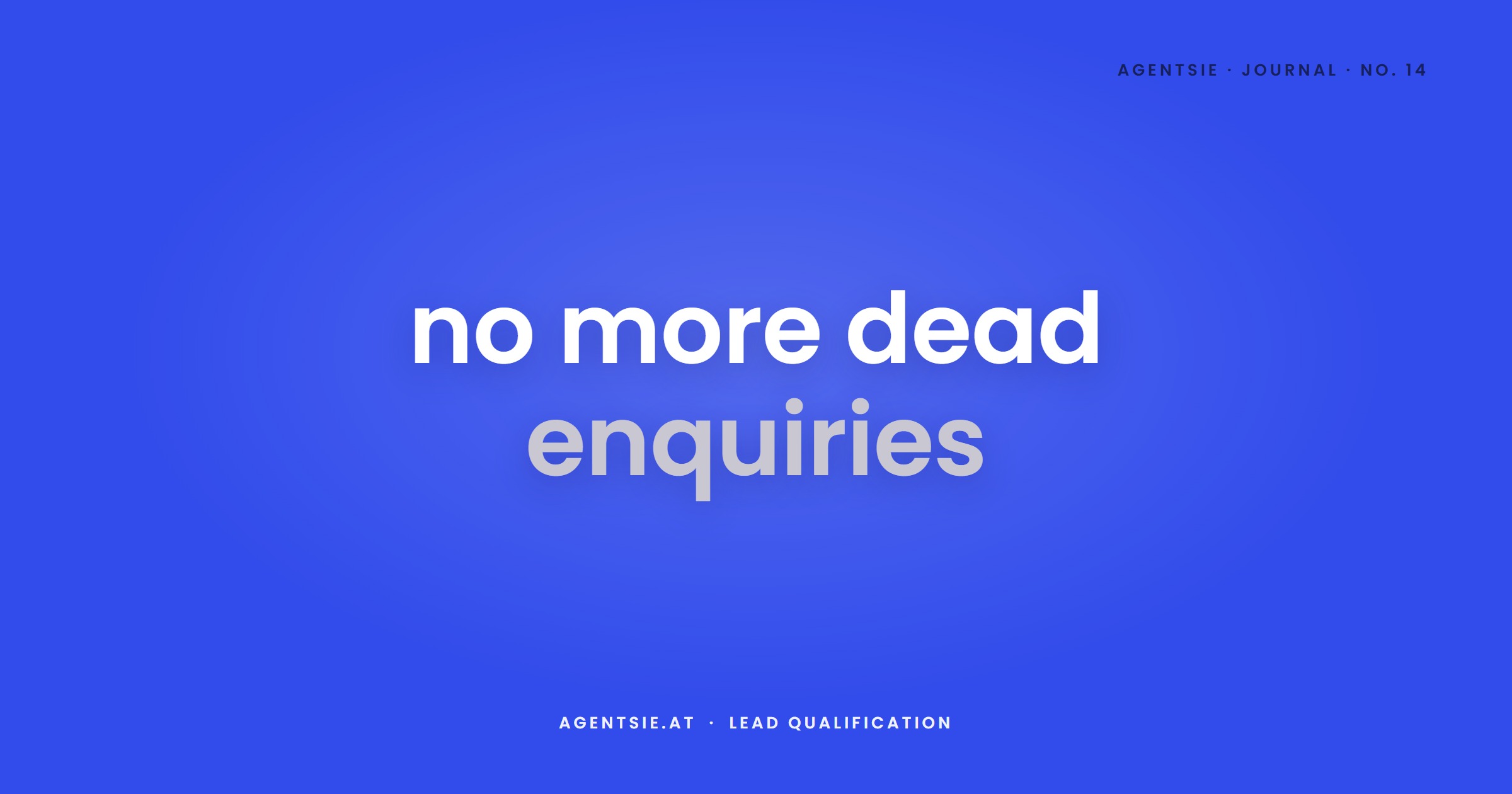 Cover: Lead qualification with AI: no more dead enquiries